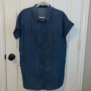 Ella Blue Short Sleeved Denim Dress